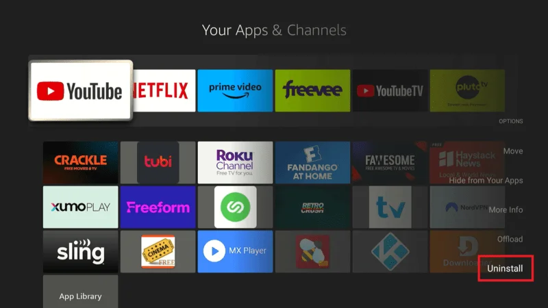 Select Uninstall-How To Uninstall Firestick Apps