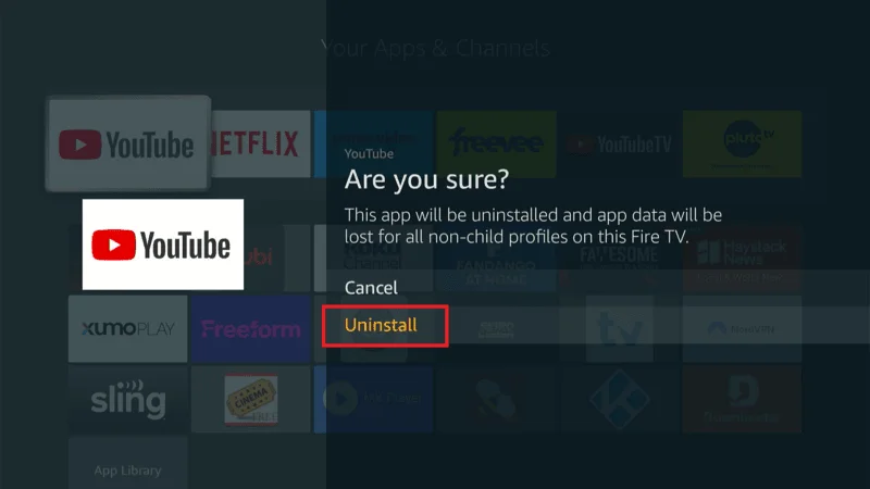 Conform To Uninstall-Clear Space On Firestick