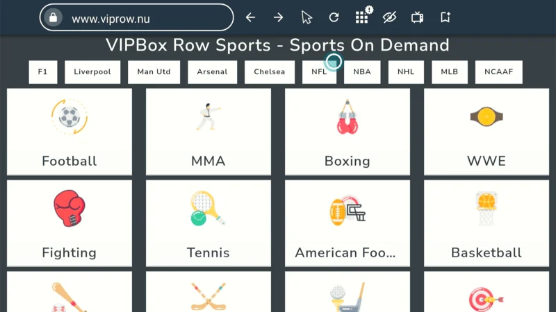 VIPRow Sports FireStick Sports Guide